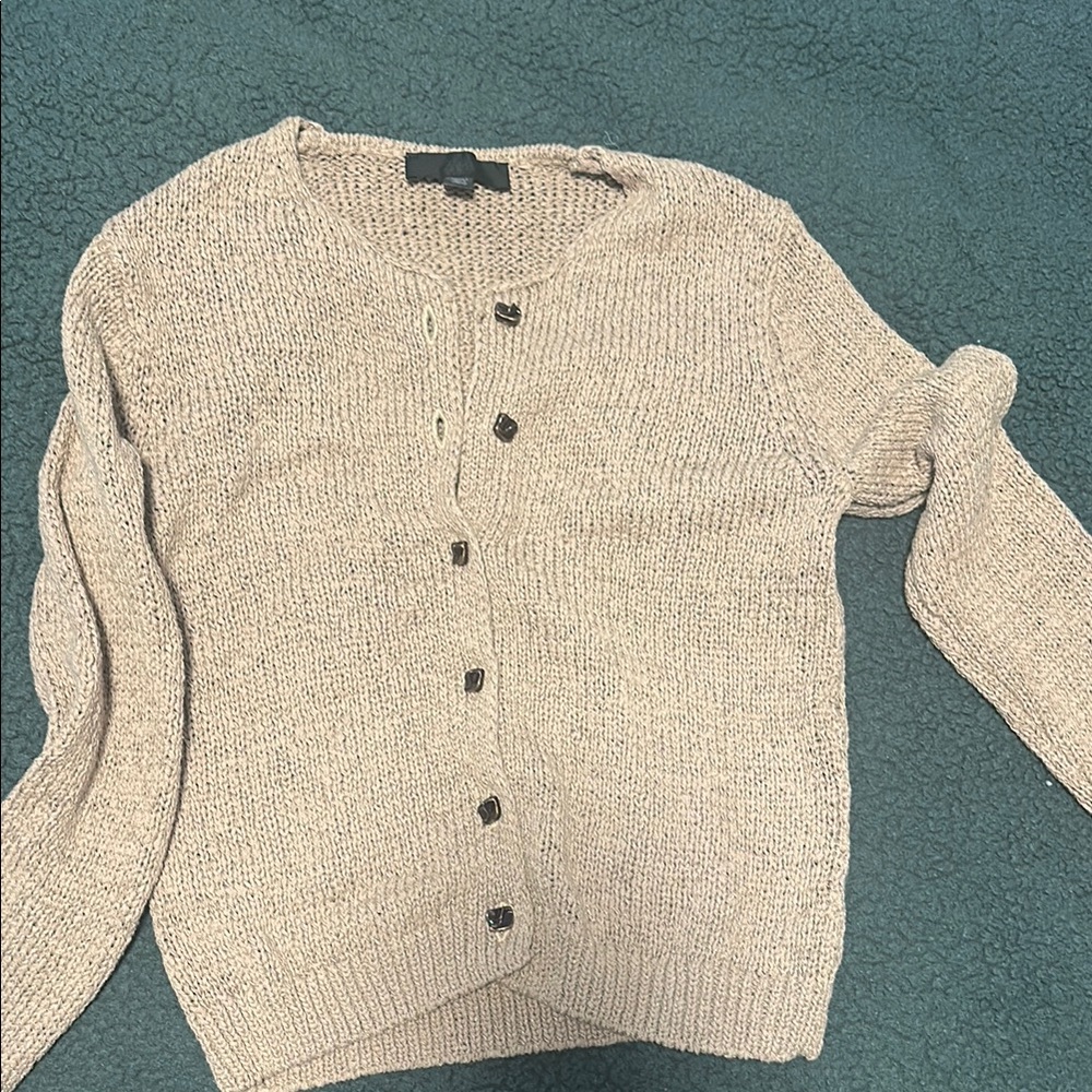Zara Women's Beige Cardigan Sweater